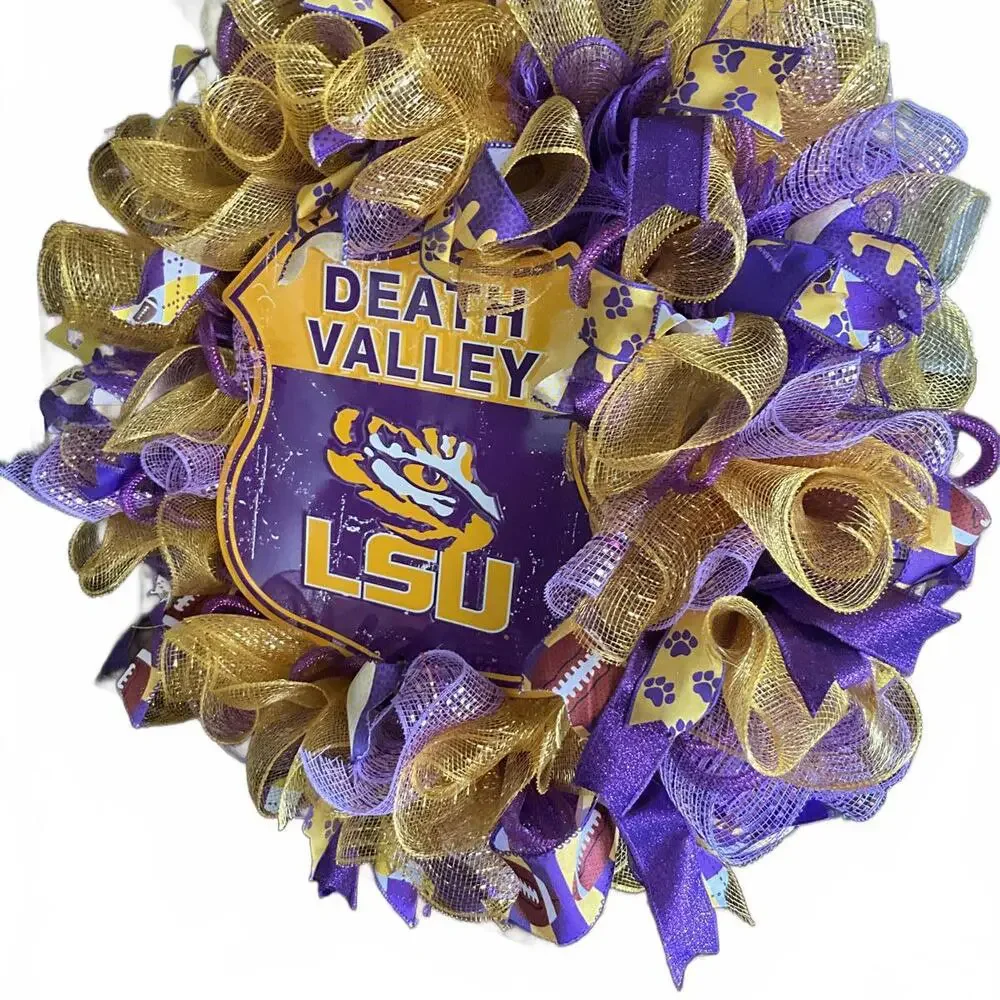 LSU Purple & Gold Death Valley Door Wreath